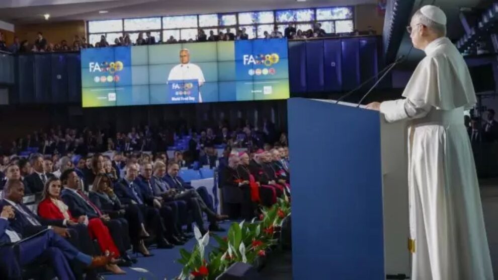 El Papa León XIV denuncia en la FAO el uso del hambre como «arma de guerra» y la carestía en Gaza